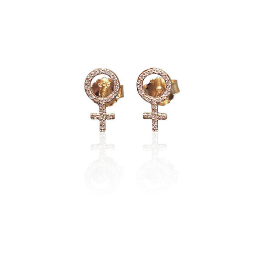 Mini She Diamond Earrings Rose Gold