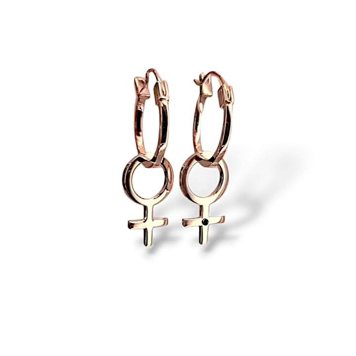 She Earrings Woman  Rose Gold