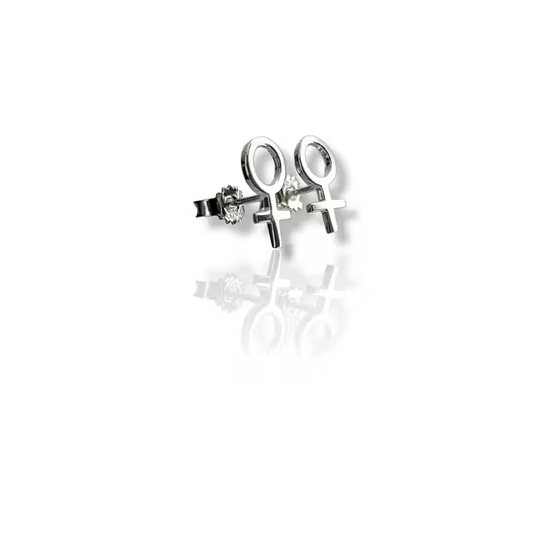 Mini She Earrings Silver