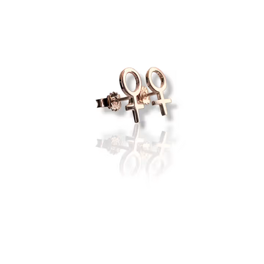 Mini She Earrings Rose Gold