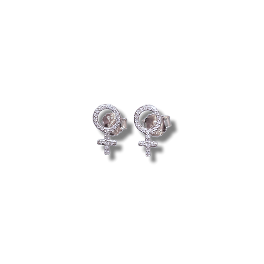 Mini She Diamond Earrings White Gold