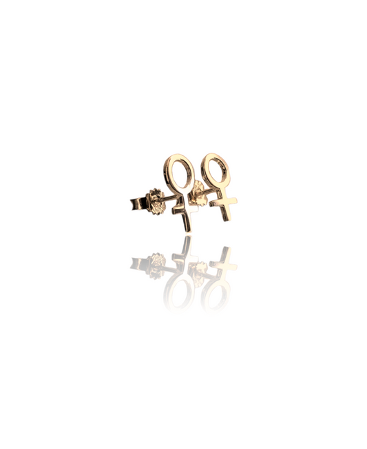 Mini She Earrings Gold